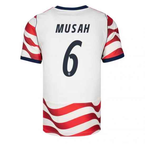 USA 2026 FIFA World Cup Soccer White Jersey Set ( Have Shorts ) Yunus Musah #6